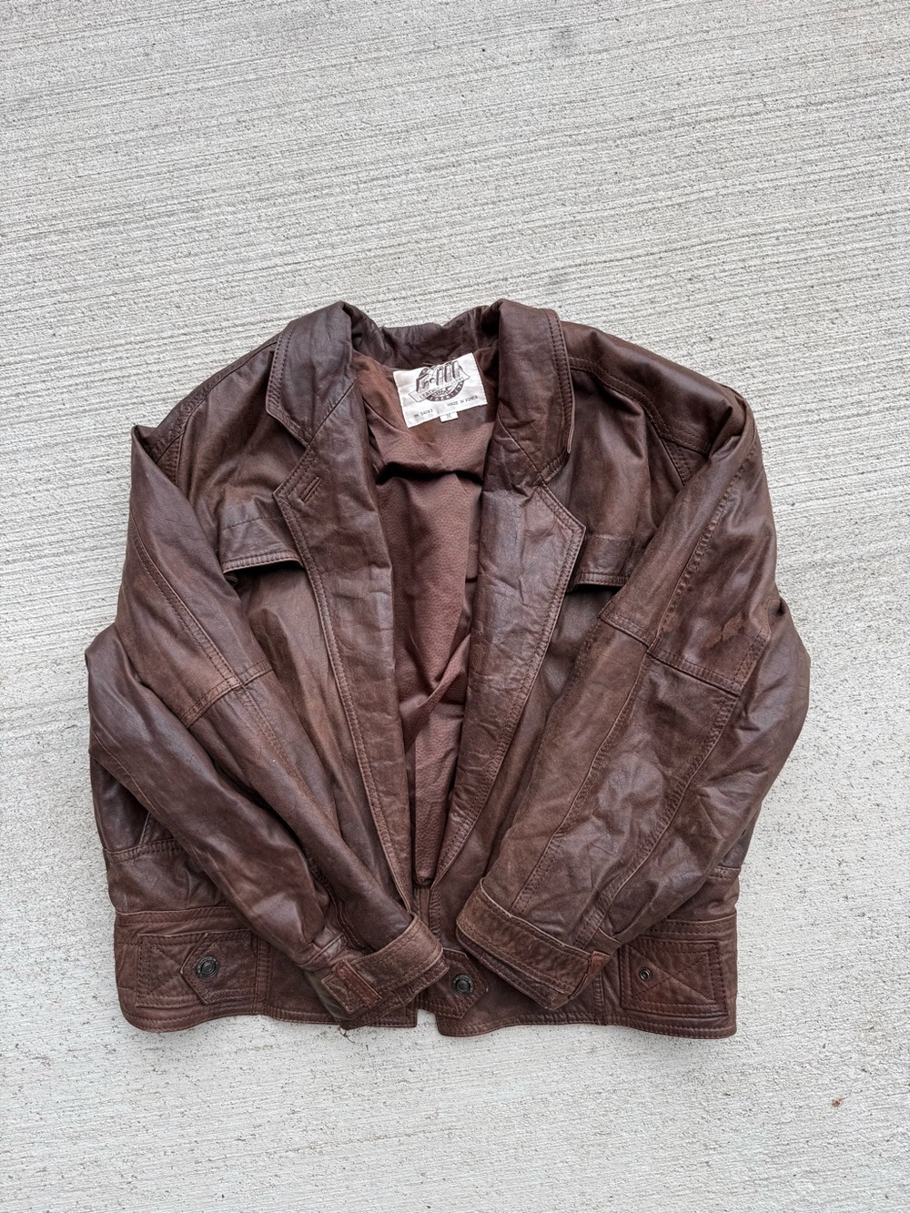Vintage 80s Global Identity G-III Brown Leather Bomber Jacket - Men's M